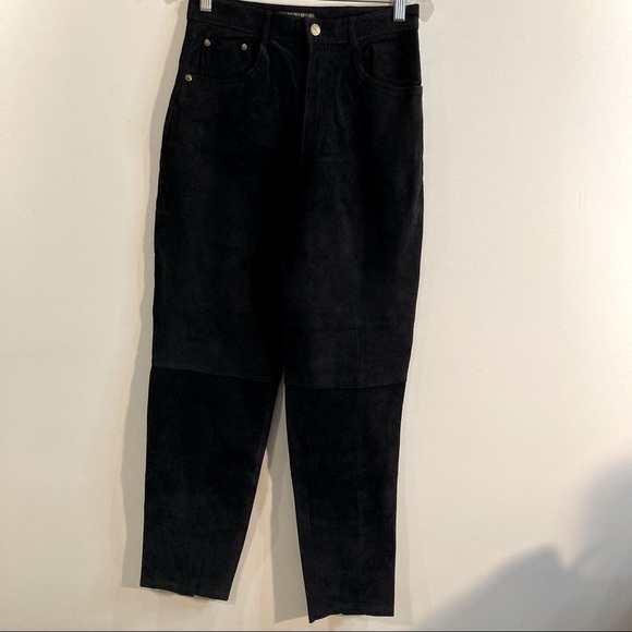 Perry Ellis Pants - PERRY ELLIS AMERICA Sz  10 High Rise Suede Leather Pants